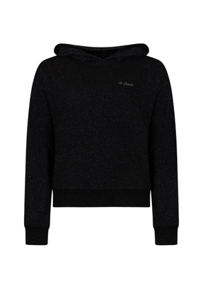 MC2 Saint Barth glitter-effect embroidered hoodie - Black