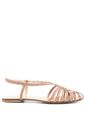 Anna F. Camelia studded sandals - Brown