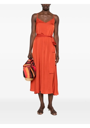 MOUTAKI tie-fastening midi dress - Orange