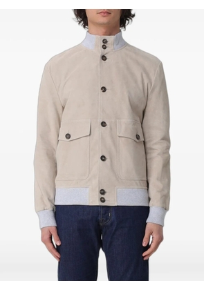 Eleventy suede bomber jacket - Neutrals