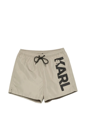 Karl Lagerfeld logo-print drawstring swim shorts - Green