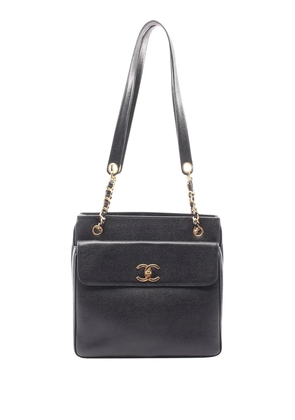 CHANEL Pre-Owned 1994-1996 CC Caviar Front Pocket Shoulder Bag tote bag - Black