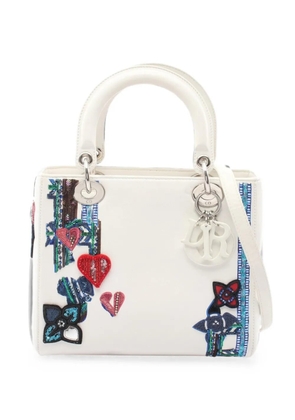 Christian Dior Pre-Owned 2000s Lady Dior sequin-patch handbag - White