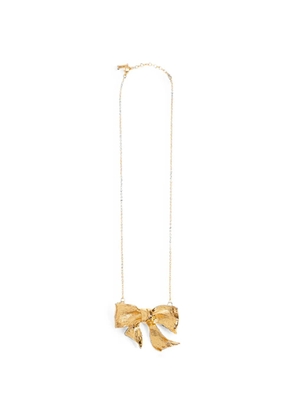 Moschino bow-pendant necklace - Gold