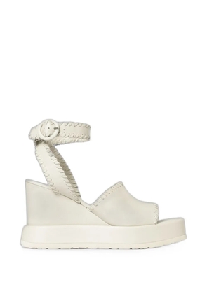 Paloma Barceló Manun whipstitch-trim wedge sandals - White