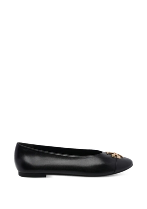 Tory Burch Charlie logo-plaque ballet flats - Black