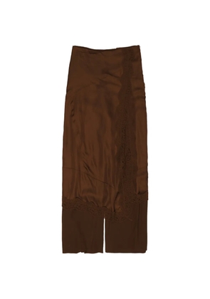 Bimba y Lola lace-trim asymmetric skort trousers - Brown
