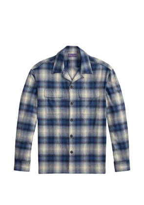 Ralph Lauren Purple Label plaid-print camp-collar shirt - Blue