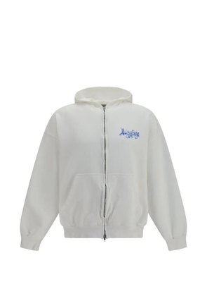 Balenciaga logo-print zip-up hoodie - White