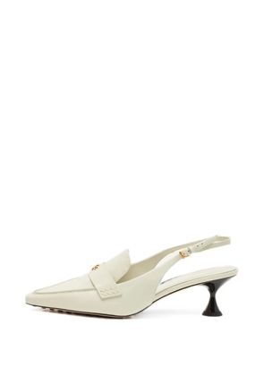 Tory Burch logo-detail slingback pumps - Neutrals