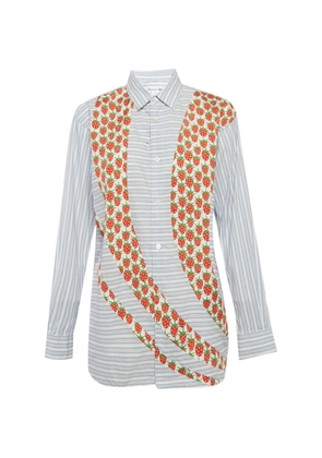 Comme Des Garçons Pre-Owned striped strawberry-print shirt - White