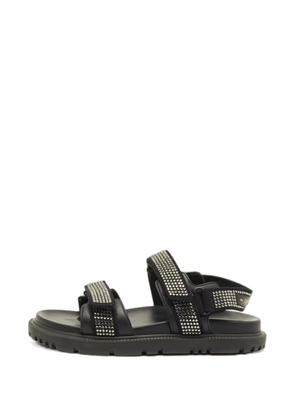Christian Dior Pre-Owned Dioract crystal-embellished flat sandals - Black