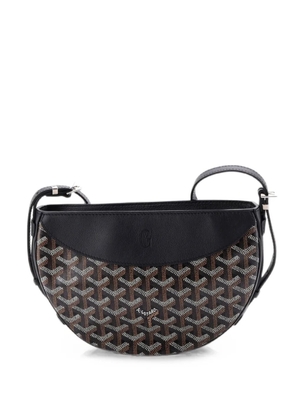 Goyard Pre-Owned Hirondelle Coated Canvas and Leather shoulder bag - Black