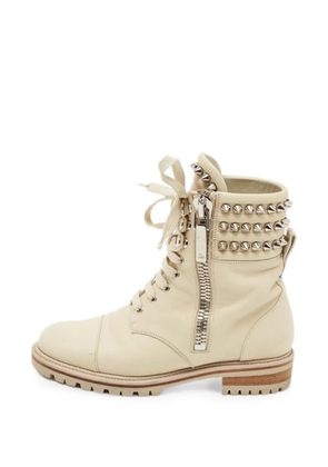 Christian Louboutin Pre-Owned Spike combat boots - Neutrals