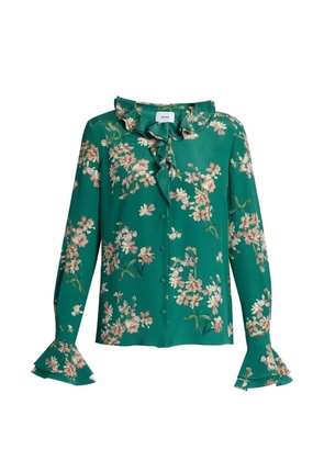 ERDEM floral-print ruffled shirt - Green