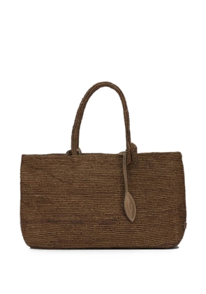 AFAR woven raffia shoulder bag - Brown