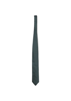 Zegna geometric-jacquard silk tie - Green