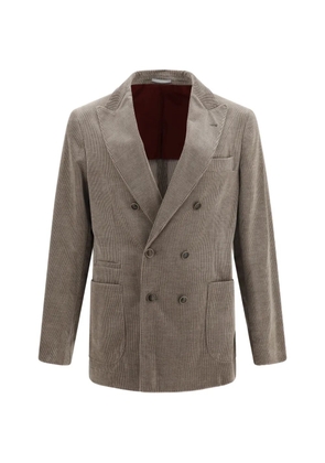 Brunello Cucinelli double-breasted corduroy jacket - Neutrals