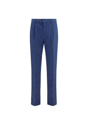 Brunello Cucinelli pleated garment-dyed trousers - Blue