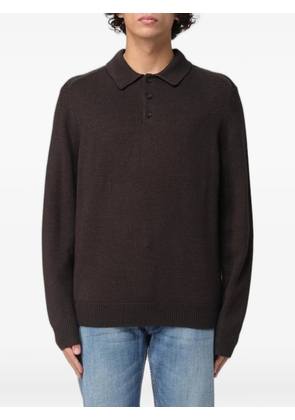 Emporio Armani fine-knit long-sleeve sweater - Brown