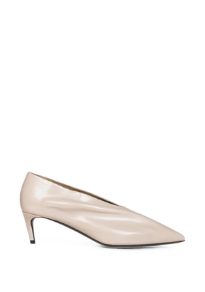 KHAITE pleated pointed-toe pumps - Neutrals