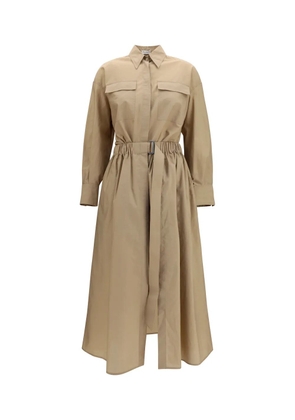 Brunello Cucinelli belted chest-pockets midi dress - Green