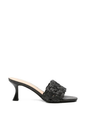 GUESS USA woven-strap square-toe heeled sandals - Black