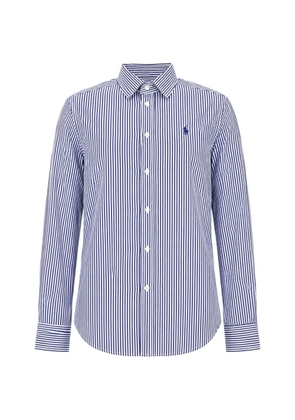 Polo Ralph Lauren striped logo-embroidered shirt - Blue