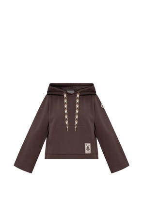 Moncler logo-patch drawstring hoodie - Brown