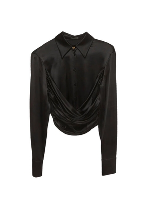 Versace Pre-Owned draped cropped shirt - Black