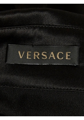 Versace Pre-Owned draped cropped shirt - Black