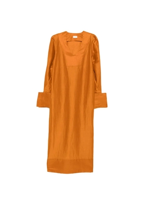 By Malene Birger Miaenna V-neck side-slit linen maxi dress - Orange