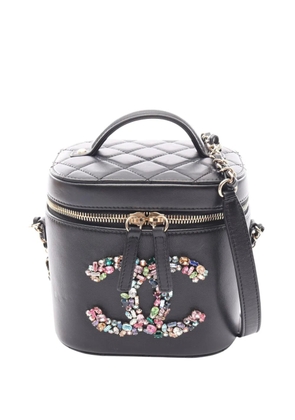 CHANEL Pre-Owned 2021 Quilted Lambskin Giant Crystal Mania Vanity Case crossbody bag - Black