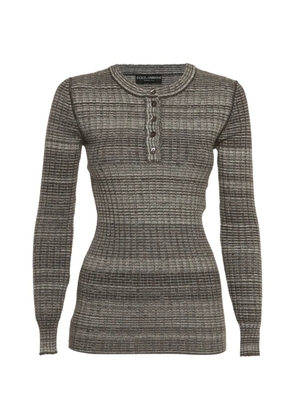 Dolce & Gabbana Pre-Owned rib knit henley neck sweater - Grey