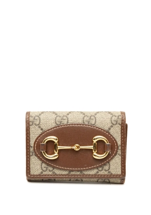 Gucci Pre-Owned 2016-2026 GG Supreme Horsebit 1955 Trifold Wallet small wallets - Neutrals