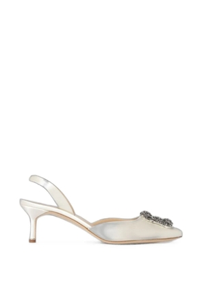 Manolo Blahnik Hangisli buckle-detail sandals - White