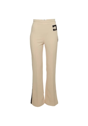 Elisabetta Franchi logo-patch side-stripe trousers - Neutrals