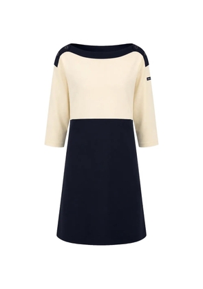 Saint James colour-block button-detail mini dress - Blue