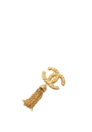 CHANEL Pre-Owned 1993 CC Gold Plated Tassel Lava Fringe Brooch costume brooch