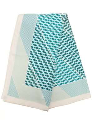 Hermès Pre-Owned 2000-2026 H en Biais Silk Scarf 90 scarves - Blue