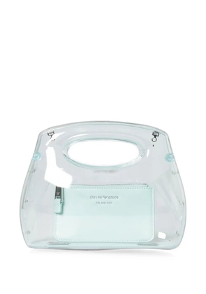 Emporio Armani transparent cut-out clutch bag - Blue