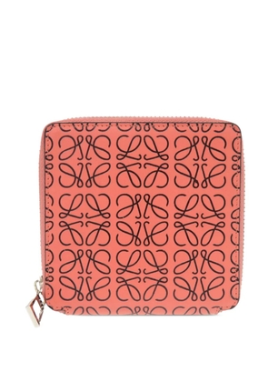 Loewe Pre-Owned 2000-2026 Leather Anagram Square Zip Wallet small wallets - Pink
