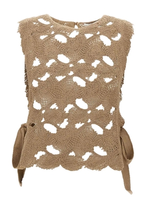 Kangra crochet-knit top - Neutrals