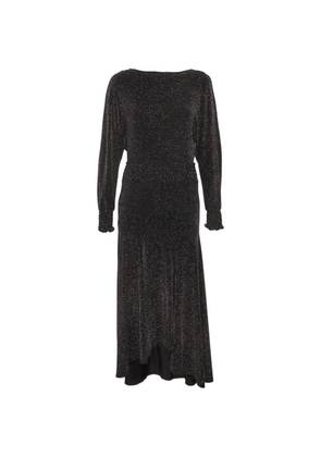 Maje Rio metallic-effect midi dress - Black