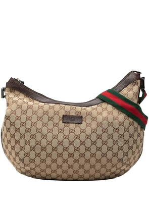 Gucci Pre-Owned 2000-2015 GG Canvas Web Half Moon crossbody bag - Neutrals
