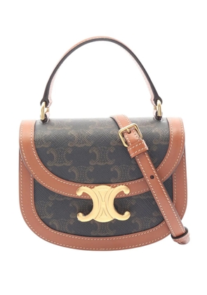 Celine Pre-Owned 2010-2026 Mini Triomphe Coated Canvas Besace Clea satchel - Brown