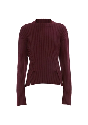 Victoria Beckham ribbed-knit cut-out sweater - Red