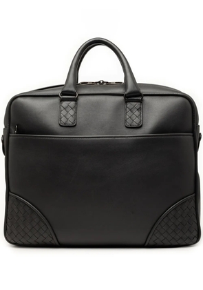 Bottega Veneta Pre-Owned 2012-2026 Intrecciato Trimmed Leather Briefcase business bag - Black