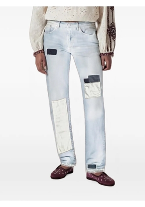 Fortela patchwork-detail regular jeans - Blue