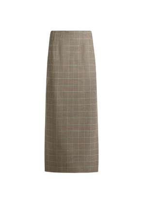 ETRO stretch wool midi skirt with Prince of Wales motif - Neutrals
